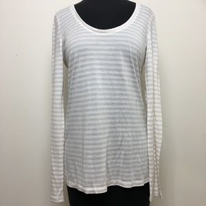 Banana Republic Ivory Long Sleeve Tunic HiLo Hem M